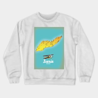 Icaria greece retro map Crewneck Sweatshirt